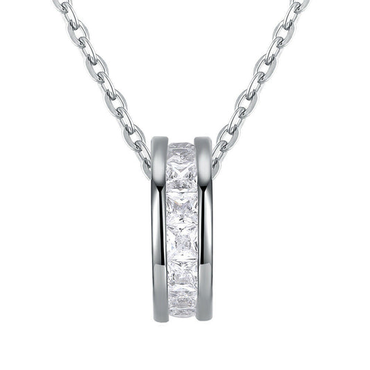 Sterling Silver Crystal Ring Necklace