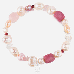 Sterling Silver Baroque Pink Pearl Bracelet